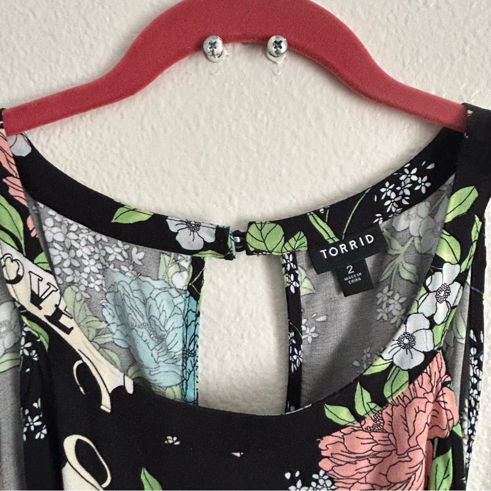 Torrid Floral Halter Neck High Low Dress | Size 2 - Picture 9 of 15